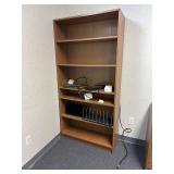 6 Shelf Wood Style Bookcase with Charging Ports