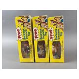 (3) Vintage Bedrock Flintstones Bendable Toys NOS