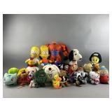 Lot of Stuffed Animals-Simpsons, Teen Titans, Etc