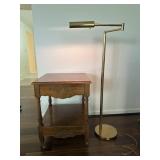 Koch + Lowry MCM Brass Arm Lamp & Side Table