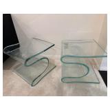 Sculptural Glass Ribbon Side Tables by Laurel Fyfe
