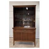 Mid Century Bassett Furniture China Cabinet Hutch