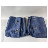 Sun Zero Navy Blue One Pair Panel Curtain Set