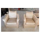 Marge Carson Champagne Upholstered Arm Chair Pair