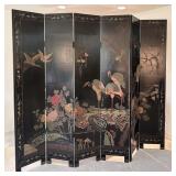 Hollywood Regency Asian Lacquered Dividing Screen