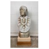 Rick Nez Navajo Hand Stone Carved Bust Sculpture