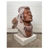 Rick Nez Navajo Hand Stone Carved Bust Sculpture