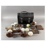 Misc. Vintage Doorknobs, Fixtures W/ Vtg Lunch Box