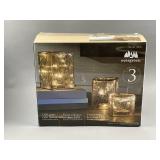 NIB Evergreen LED Glass Cube Towers