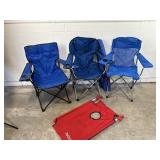 Lot of Blue Foldable Armchairs & Games