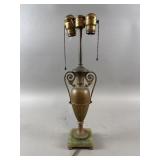 Bronze Urn Style Table Lamp With Onyx Base