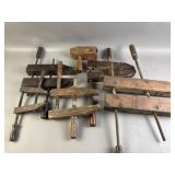 Lot of Antq Wooden Handscrew Clamps
