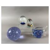 Glass Paper Weights - Fish, Egg & More