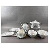 Arzberg Green & White Trim Porcelain Glass Set