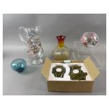 Crystal Painted Vase, Frog Candle Holders & More