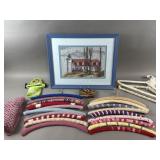 Framed Cross Stitch Lighthouse & More