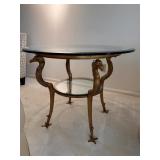 Hollywood Regency Bird Head 2 Tier Side Table