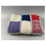 Vtg Handmade Crochet Patchwork Throw Blanket
