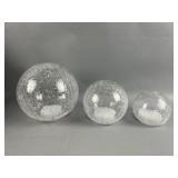 Set of Crackle Glass LED lamp Spheres