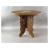 Vintage Indian Wooden Carved Accent Table