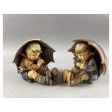 Vtg Goebel Hummel "Umbrella Girl & Boy" Figurine