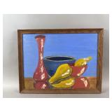 Vintage Framed Hand Painted Fruit Painting