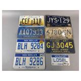 Various Vintage Michigan License Plates