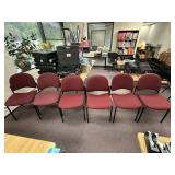 (6) Maroon Upholstered Office Chairs