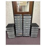 (4) Plastic Storage Drawer Chests
