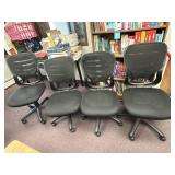 (4) Wheeled Adjustable Office Chairs