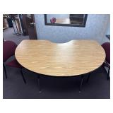 Wooden Kidney Shaped Table and Chairs