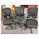 (3) Wheeled Adjustable Office Chairs