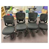 (4) Wheeled Adjustable Office Chairs
