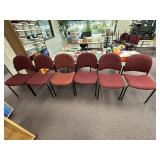 (6) Maroon Upholstered Office Chairs