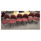 (6) Maroon Upholstered Office Chairs