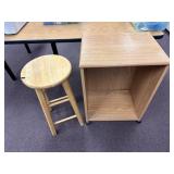 Stool & Rolling Wooden Storage Cube