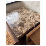 Stone-Like Top Corner Table