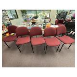 (5) Maroon Upholstered Office Chairs