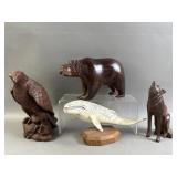 Hand Carved Wooden Animal Figures & More