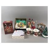 Vtg Christmas Decor, Ceramic Christmas Tree & More