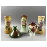 Vtg Hand-painted Bristol Milk Glass Vase & More