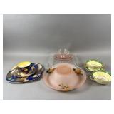 Vintage Pink Frosted Depression Glass Bowl & More