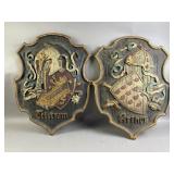 2 England Cristram & Arthur Shield Wall Decor