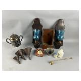 Blue Glass Shade Sconce Pair & More