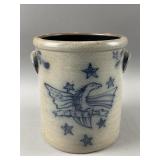 Signed Salt-glazed Rowe Pottery Stoneware Crock