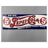 Vtg-style Porcelain Enamel Pepsi-Cola Sign