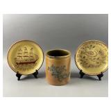 Vtg Greenfield Village Stoneware Pottery Crock &