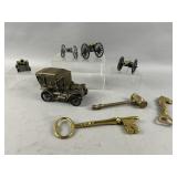 Brass and Pewter Miniature Cannons Lot and More