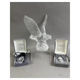 Waterford Crystal Eagle Statue, Seahorse, & Heart