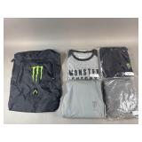 New Monster Energy T-Shirts, Pants & Backpack